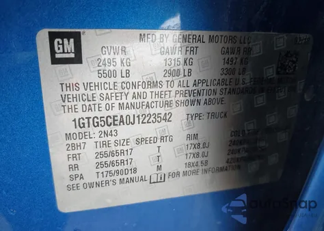 2018 GMC Canyon Sle z USA, uszkodzony, nr VIN 1GTG5CEA0J1223542